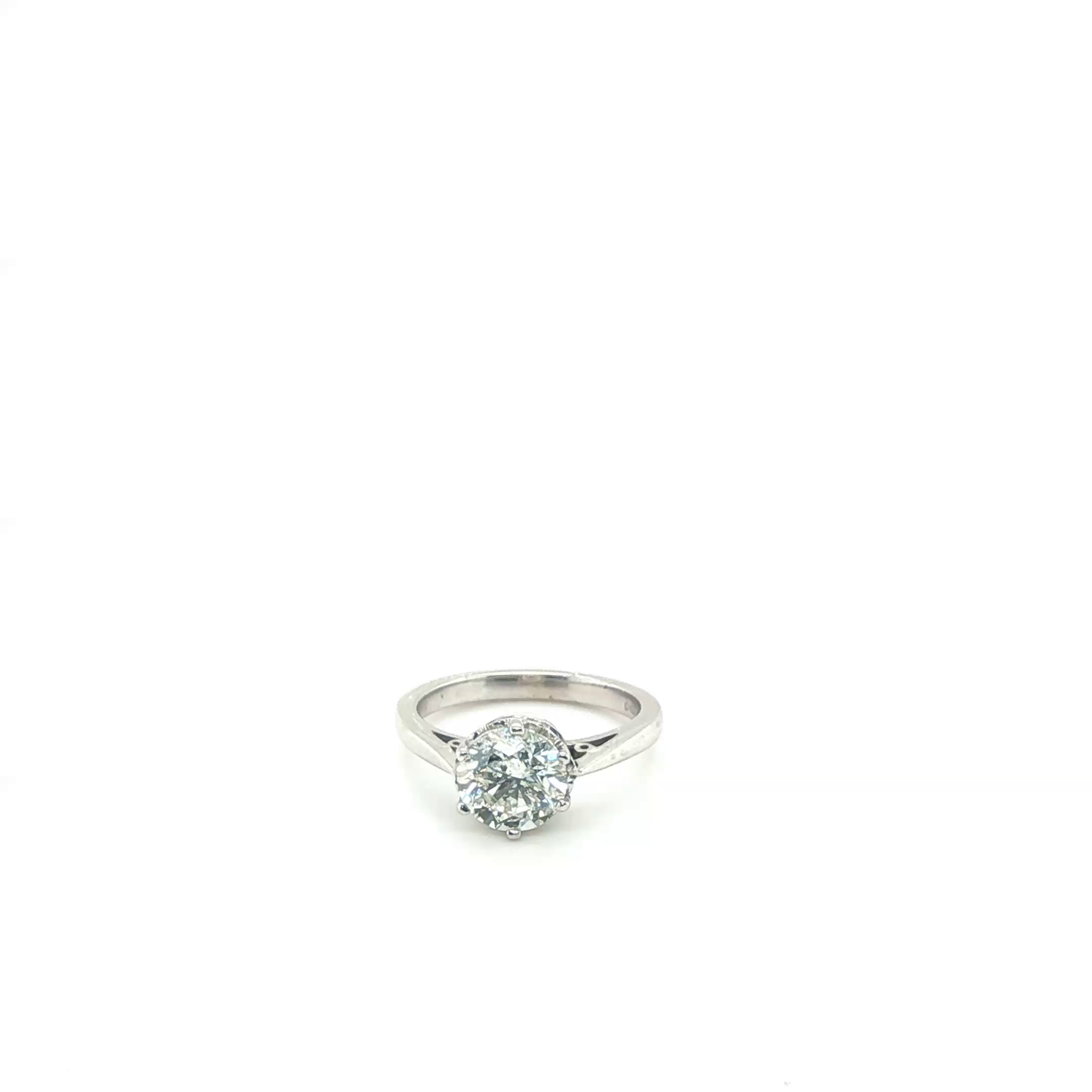 Round Brilliant Cut Diamond Solitaire Ring in White Gold