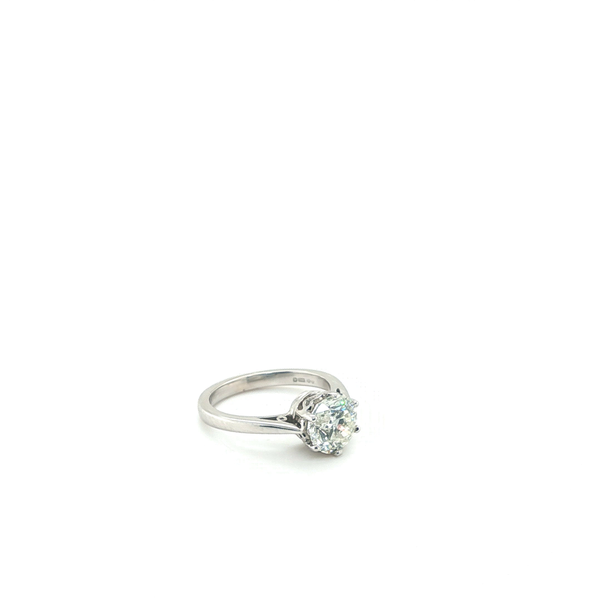 Round Brilliant Cut Diamond Solitaire Ring in White Gold