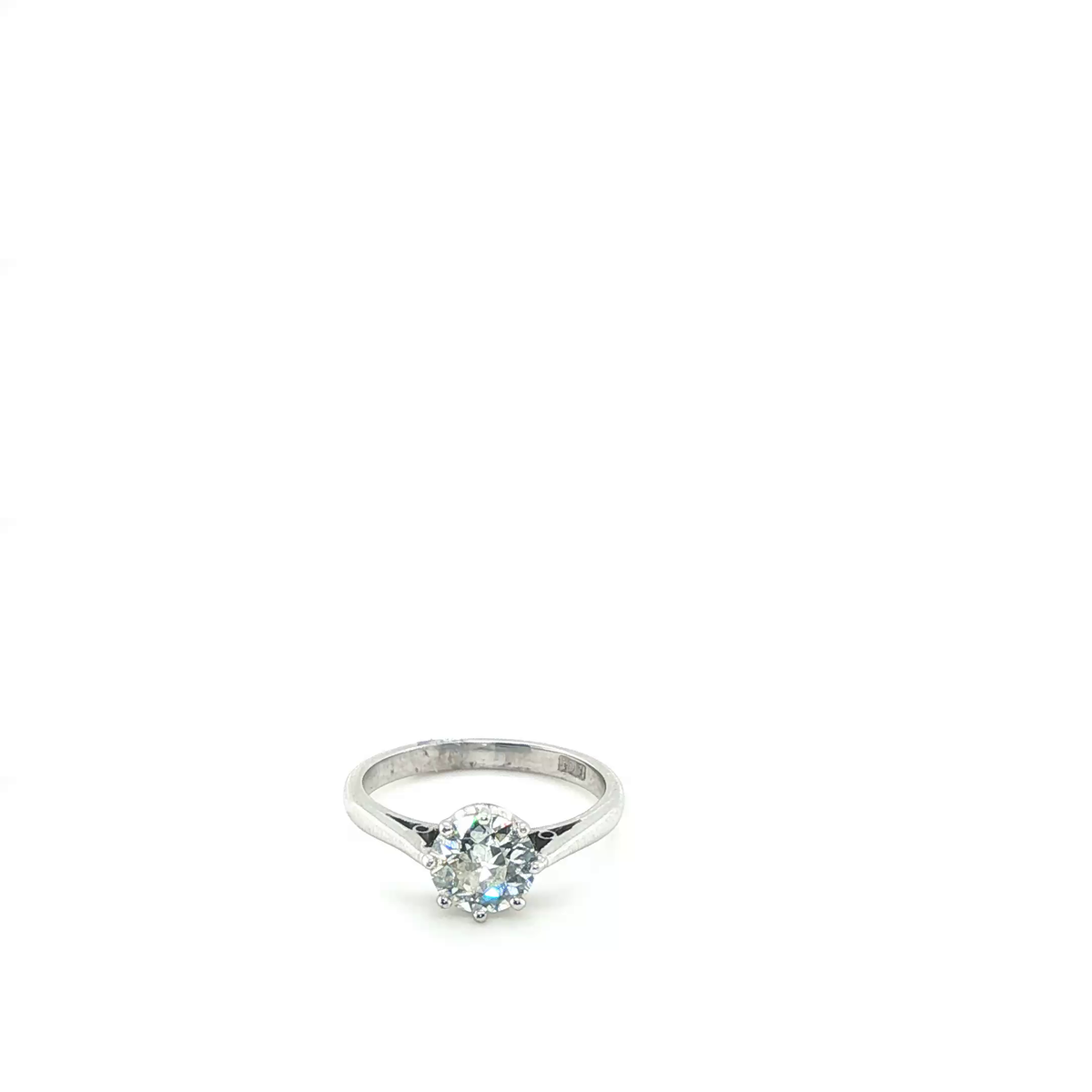 Round Brilliant Cut Diamond Solitaire Ring in White Gold