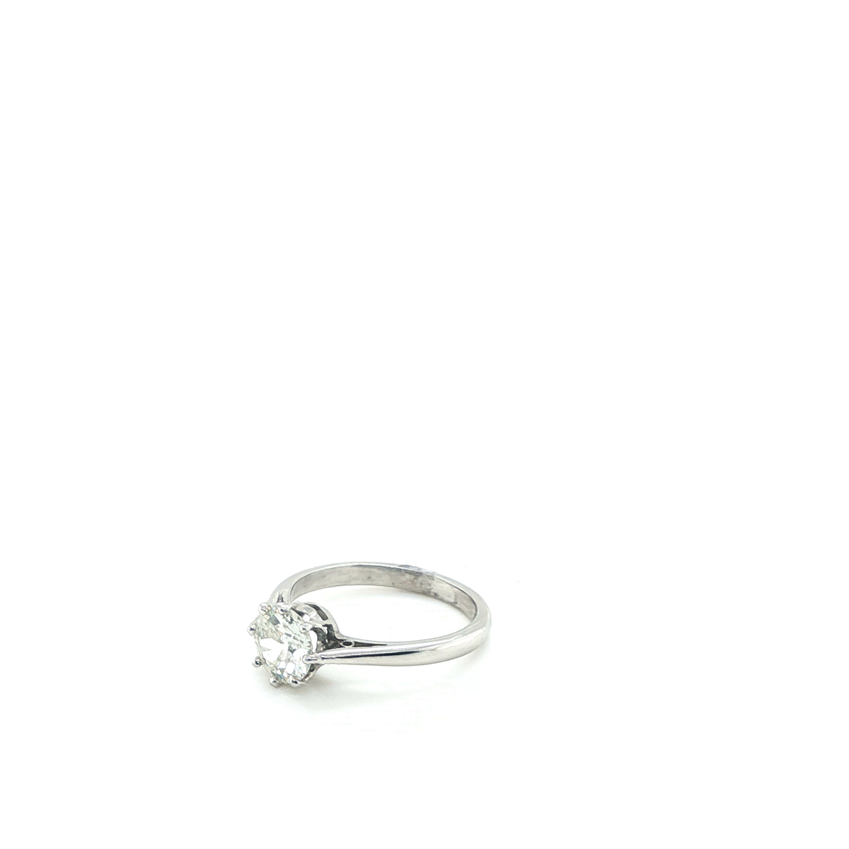 Round Brilliant Cut Diamond Solitaire Ring in White Gold