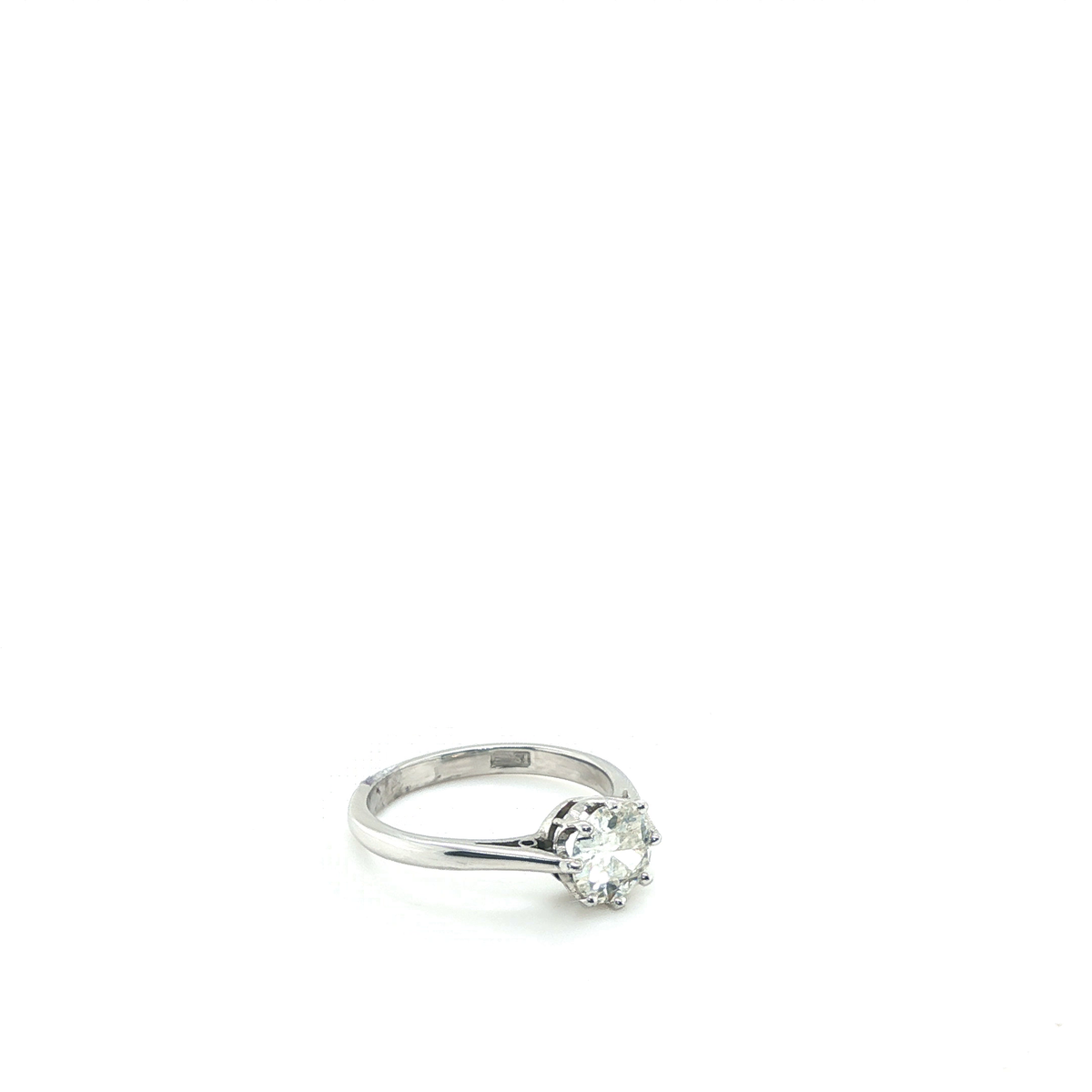 Round Brilliant Cut Diamond Solitaire Ring in White Gold