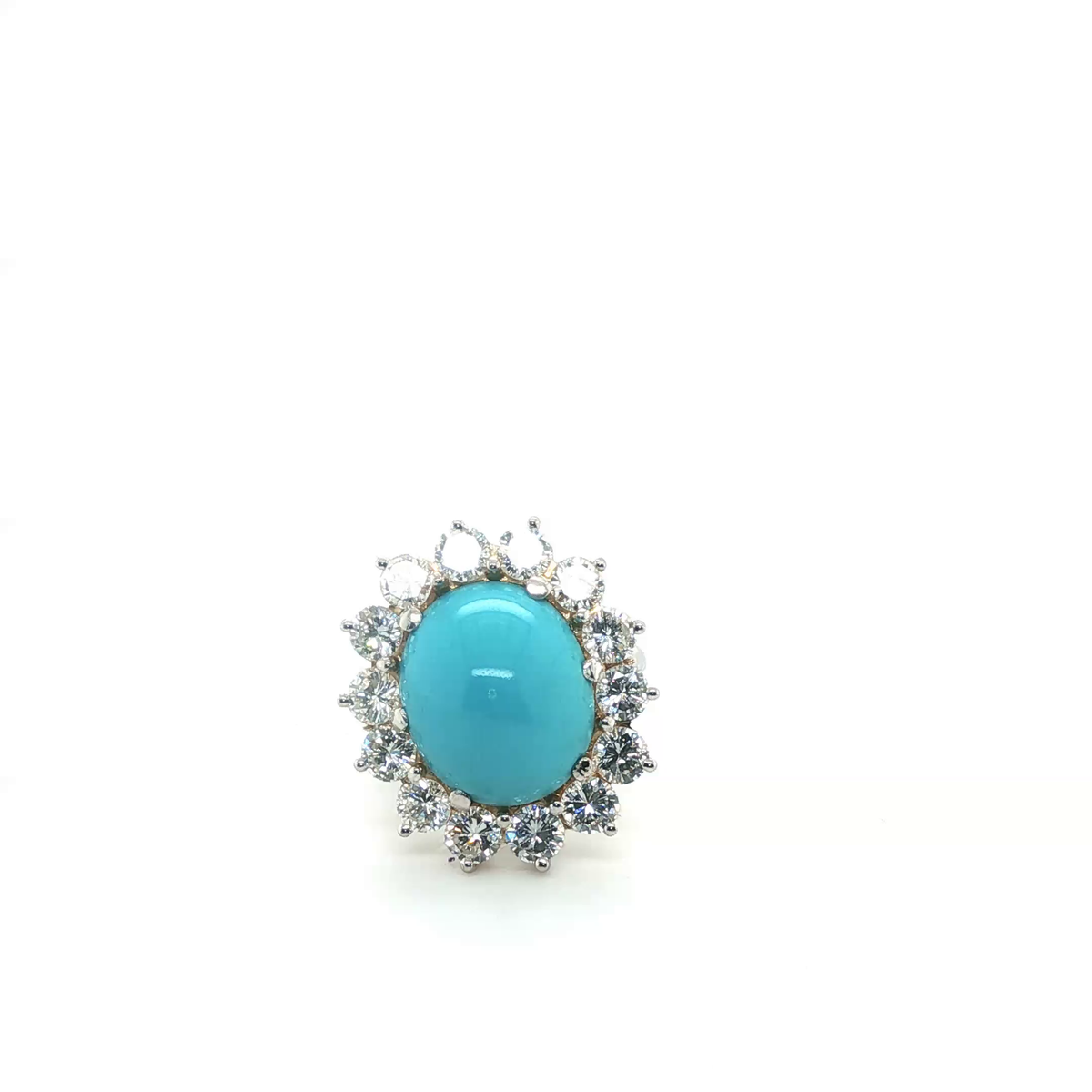 Tourmaline and Diamond Halo Pendant in 18ct White Gold