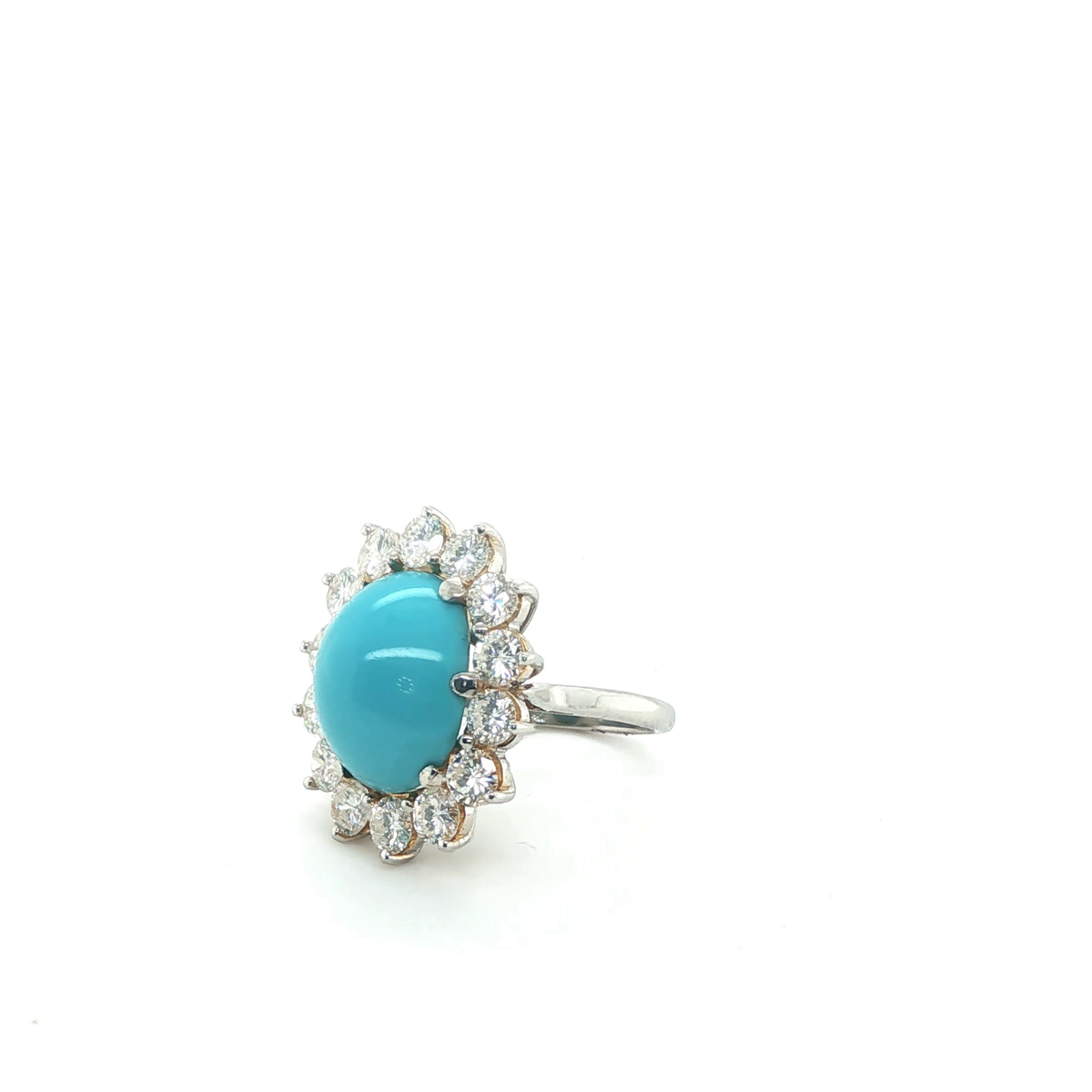 Tourmaline and Diamond Halo Pendant in 18ct White Gold