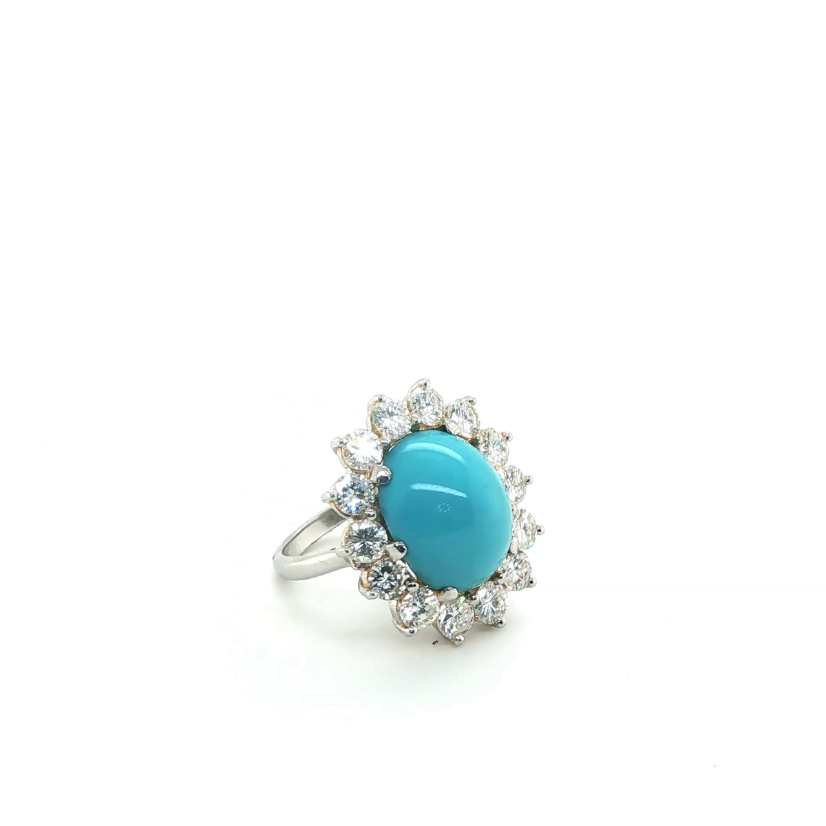 Tourmaline and Diamond Halo Pendant in 18ct White Gold