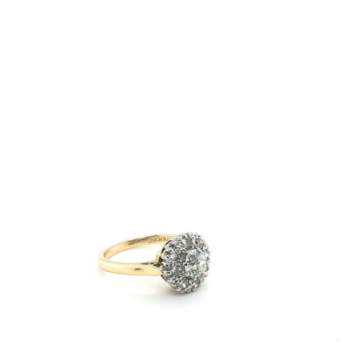 Round Brilliant Diamond Cluster Halo Cocktail Ring in Yellow Gold