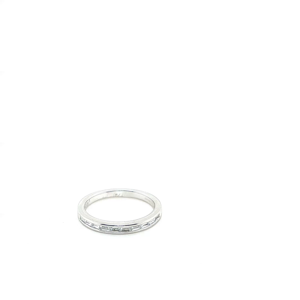 White Gold Baguette-Cut Diamond Channel-Set Eternity Band