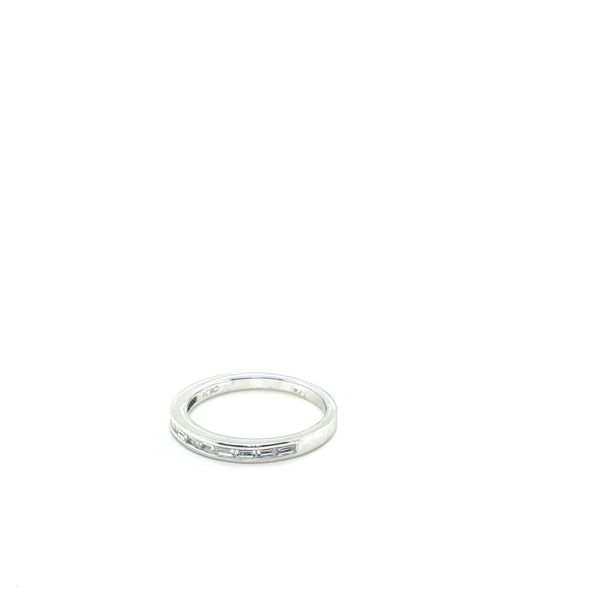 White Gold Baguette-Cut Diamond Channel-Set Eternity Band
