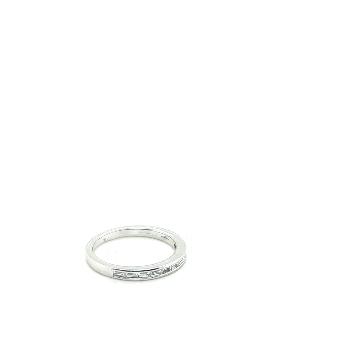 White Gold Baguette-Cut Diamond Channel-Set Eternity Band