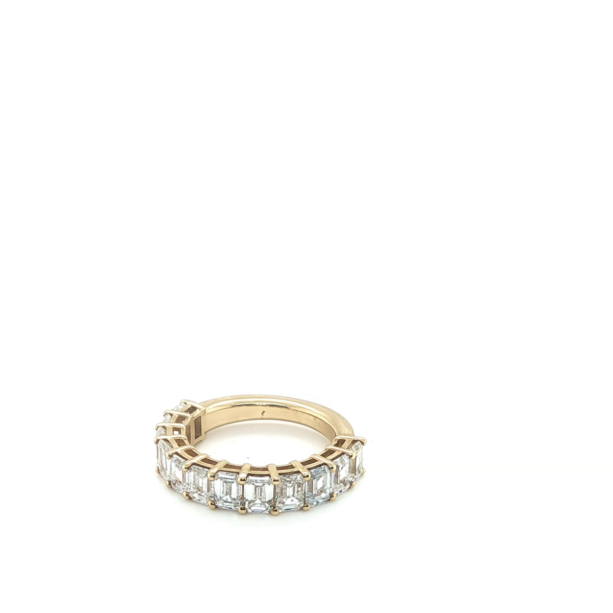 Emerald-Cut Lab-Grown Diamond Yellow Gold Half-Eternity Ring