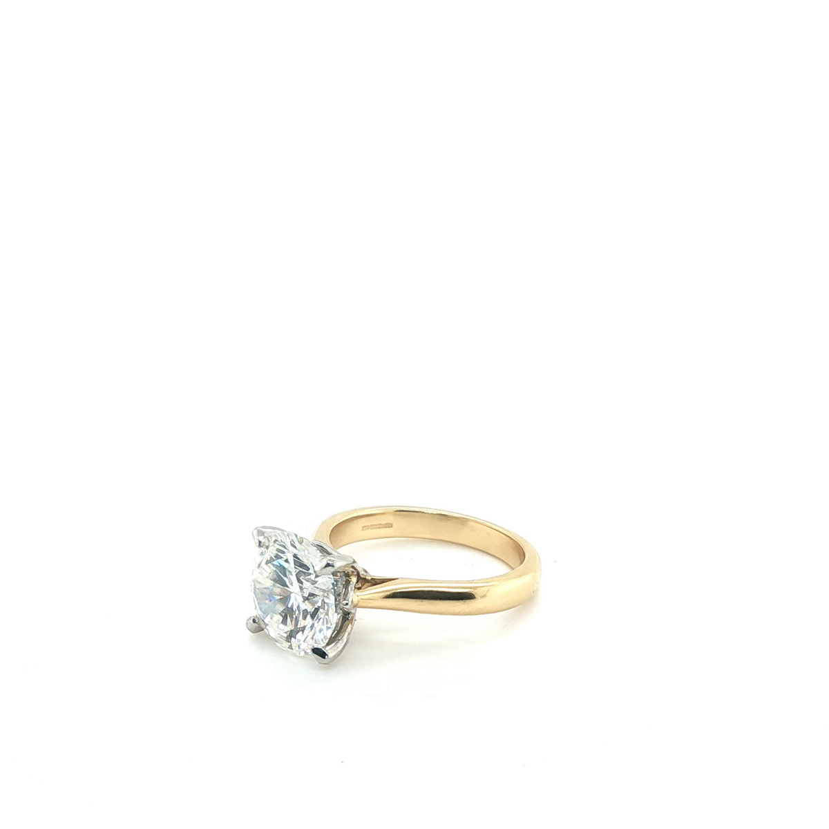 Round Brilliant Lab-Grown Diamond Solitaire Ring in Two-Tone Gold