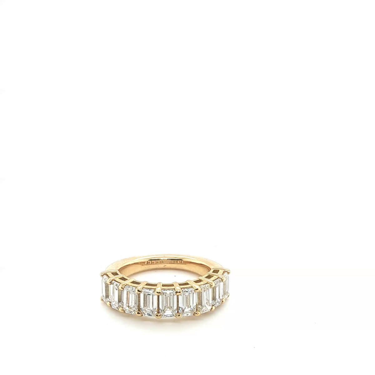 Emerald-Cut Lab-Grown Diamond Eternity Band in Yellow Gold