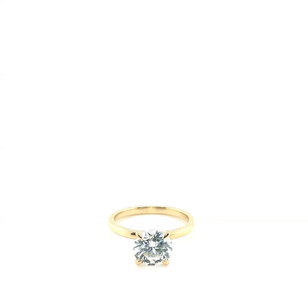 Round Brilliant Cut Lab-Grown Diamond Solitaire Ring in Yellow Gold