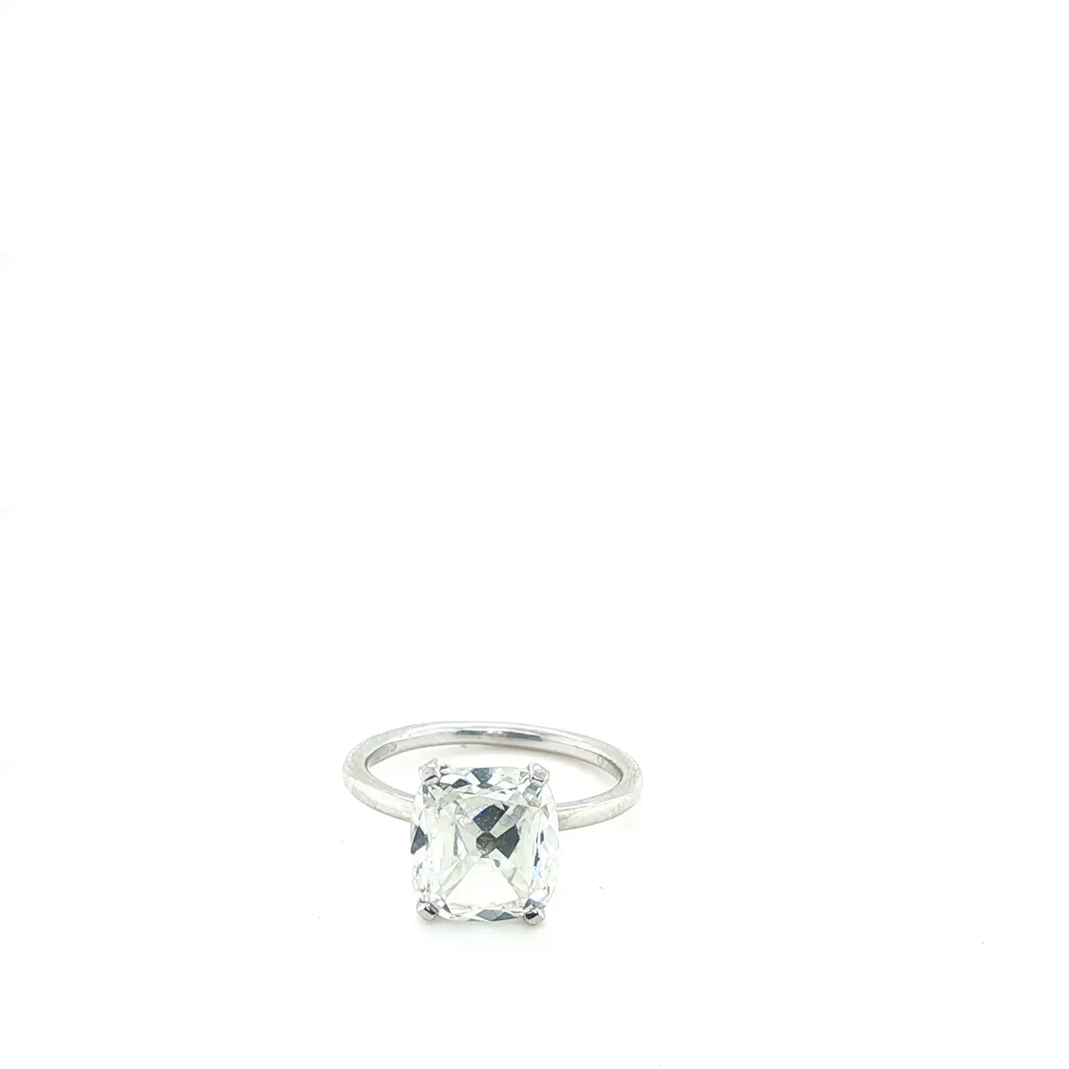 Cushion Cut Brilliant Lab-Grown Diamond Solitaire Ring in Platinum