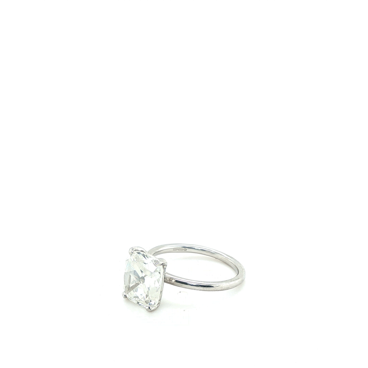 Cushion Cut Brilliant Lab-Grown Diamond Solitaire Ring in Platinum