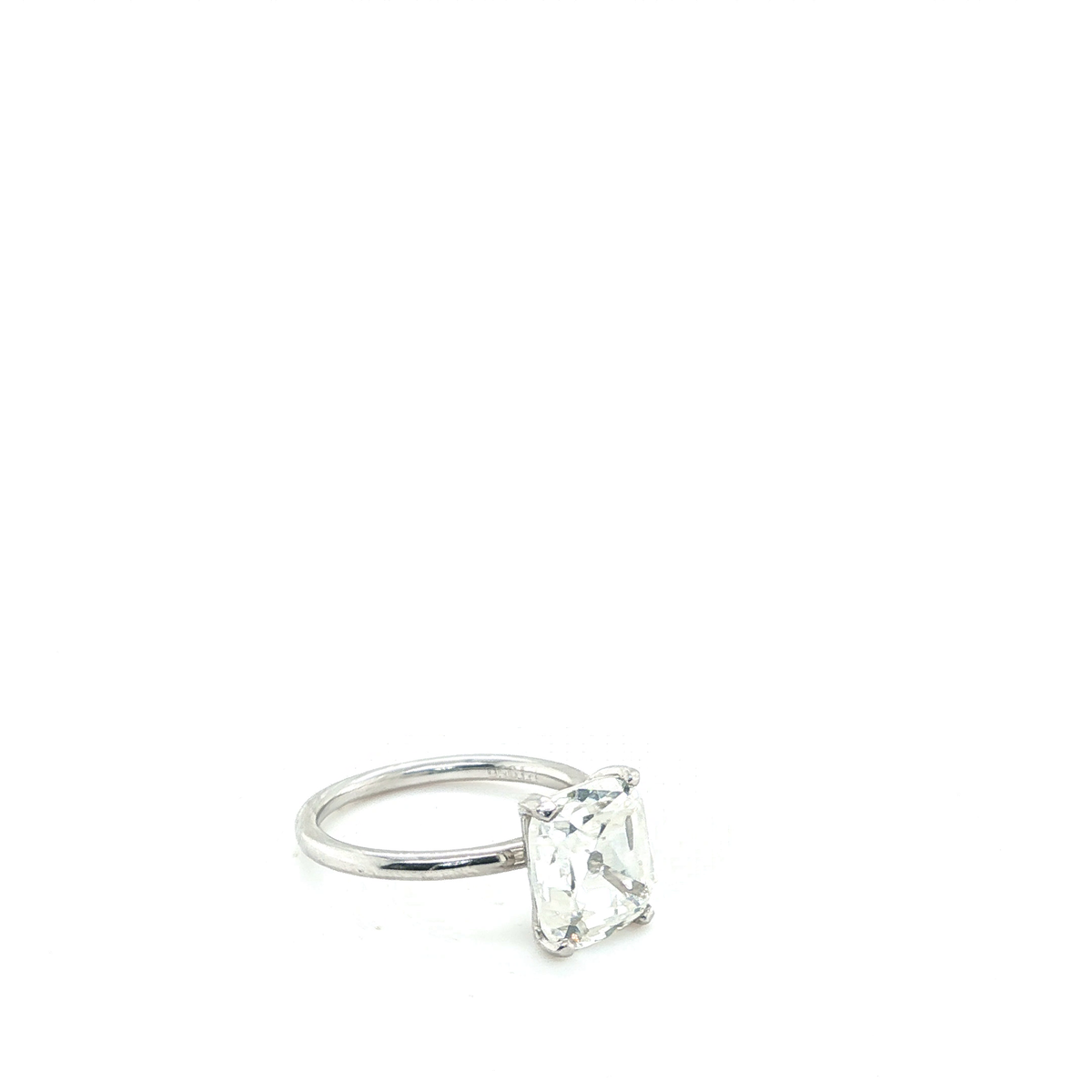 Cushion Cut Brilliant Lab-Grown Diamond Solitaire Ring in Platinum