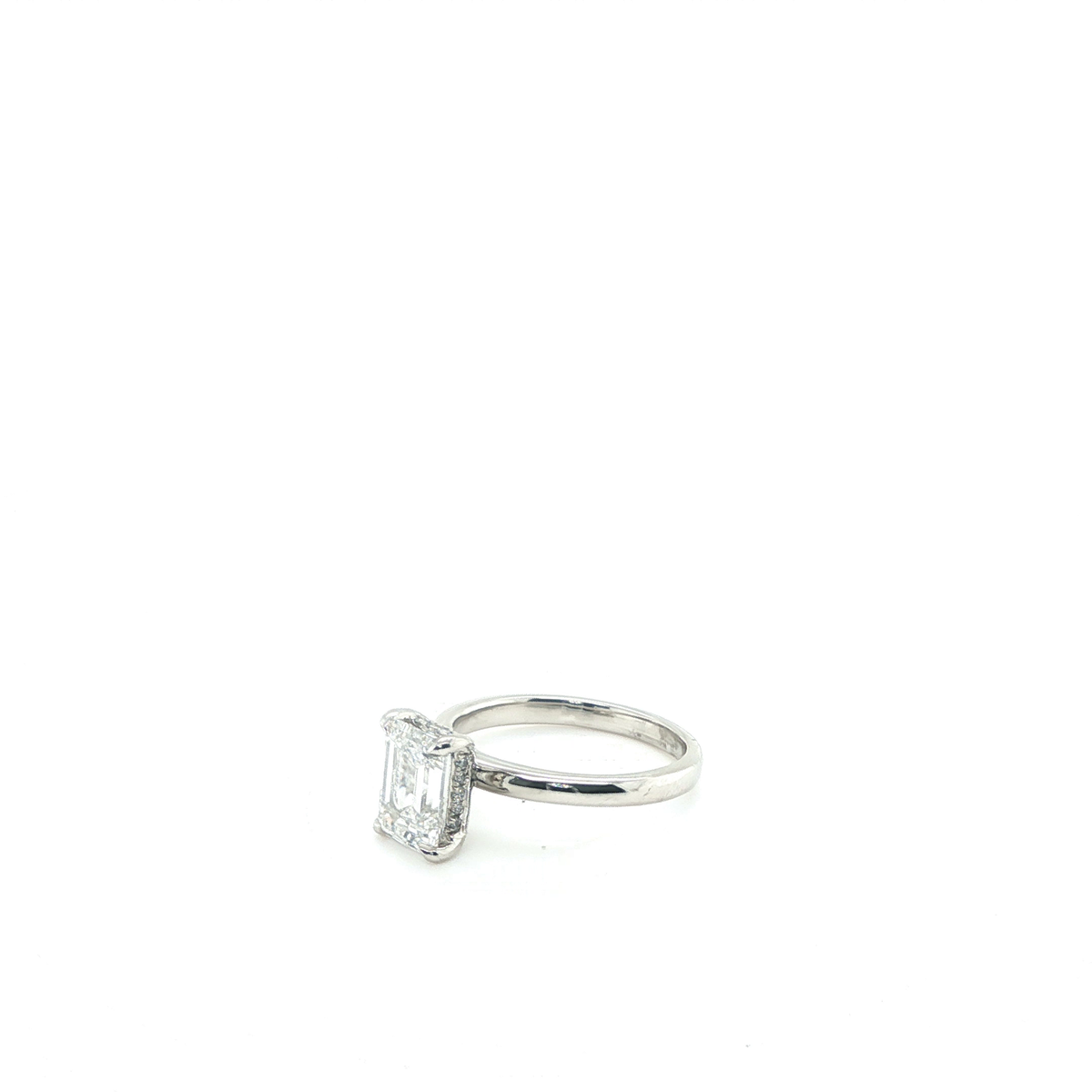 Emerald-Cut Lab-Grown Diamond Solitaire Ring in Platinum