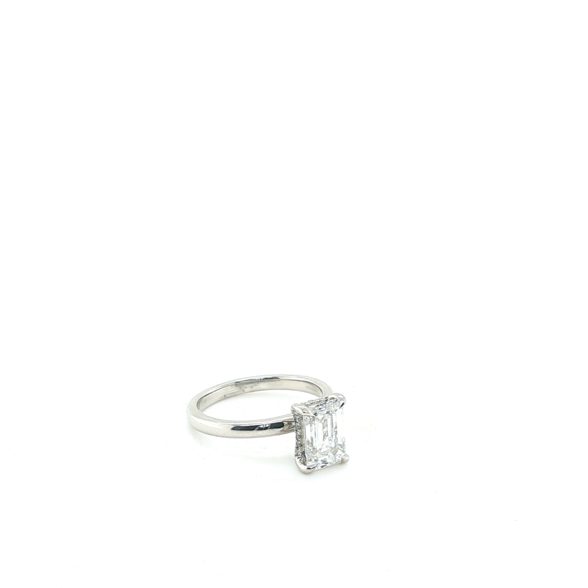 Emerald-Cut Lab-Grown Diamond Solitaire Ring in Platinum