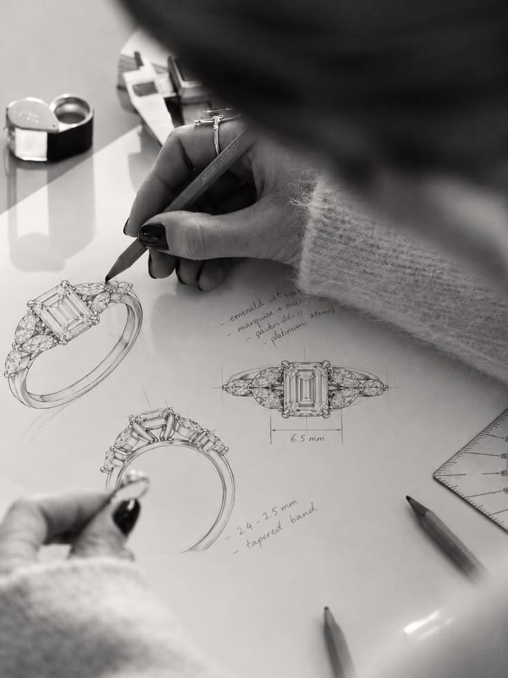 Your ring, drawn and made in Hatton Garden