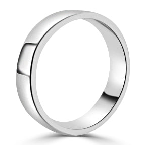 Wedding Band - Gents 5mm Flat Court Wedding Band