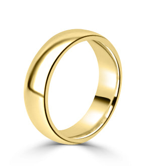 Wedding Band - Gents 6mm Traditional Court Wedding Band
