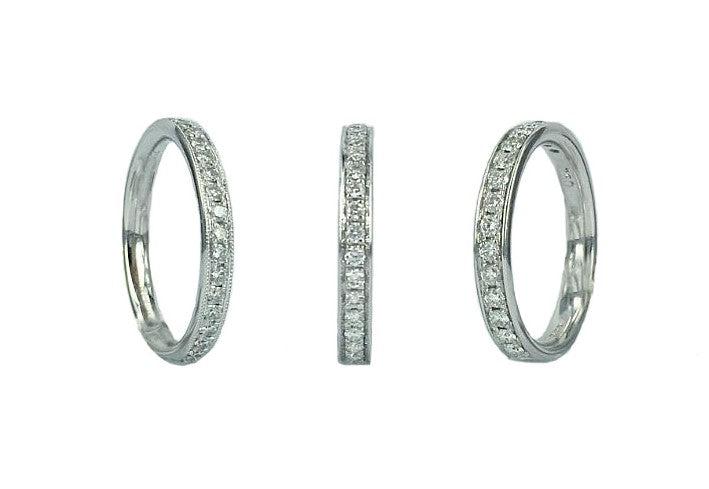 Wedding Band - Grain Set Diamond Band 2.60mm-3.00mm