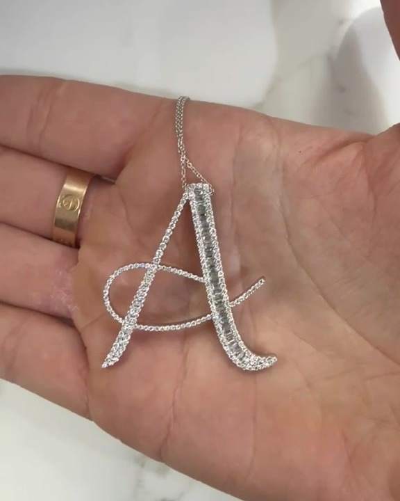 Letter A - white gold