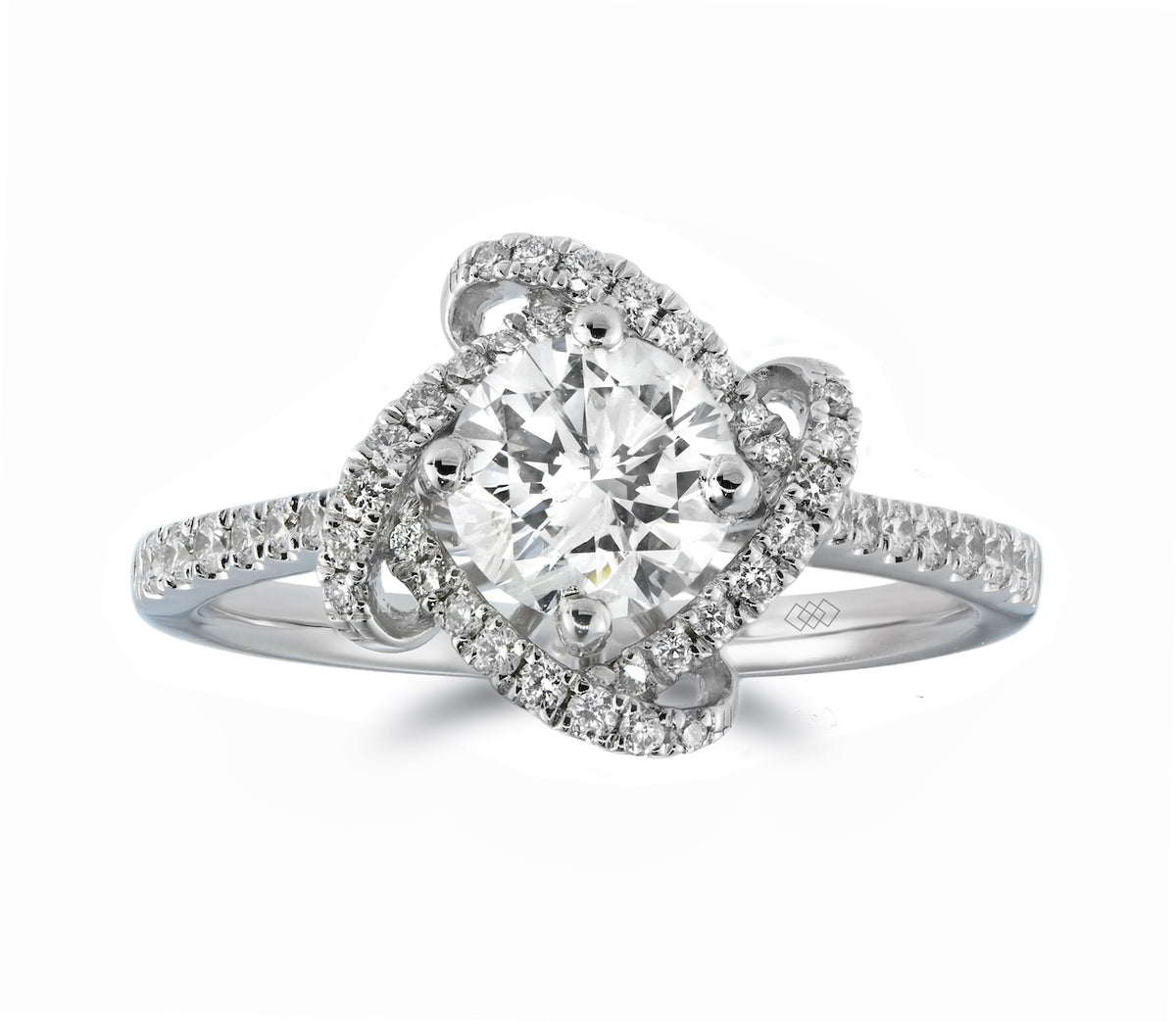 Ring - Round Brilliant Cut Diamond Fancy Halo Ring