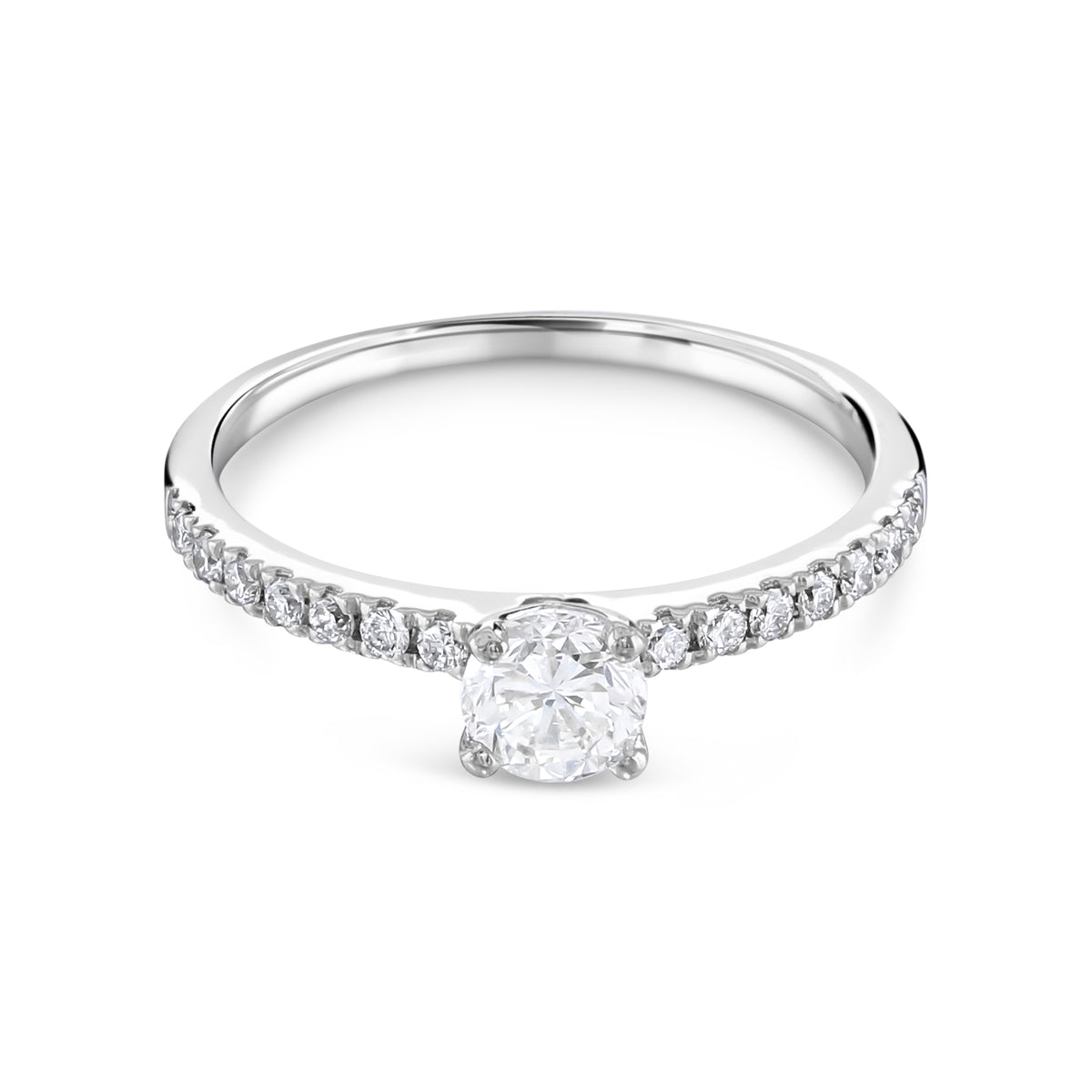 Ring - Round Brilliant Cut Diamond Micro Set Solitaire Ring – Platform ...