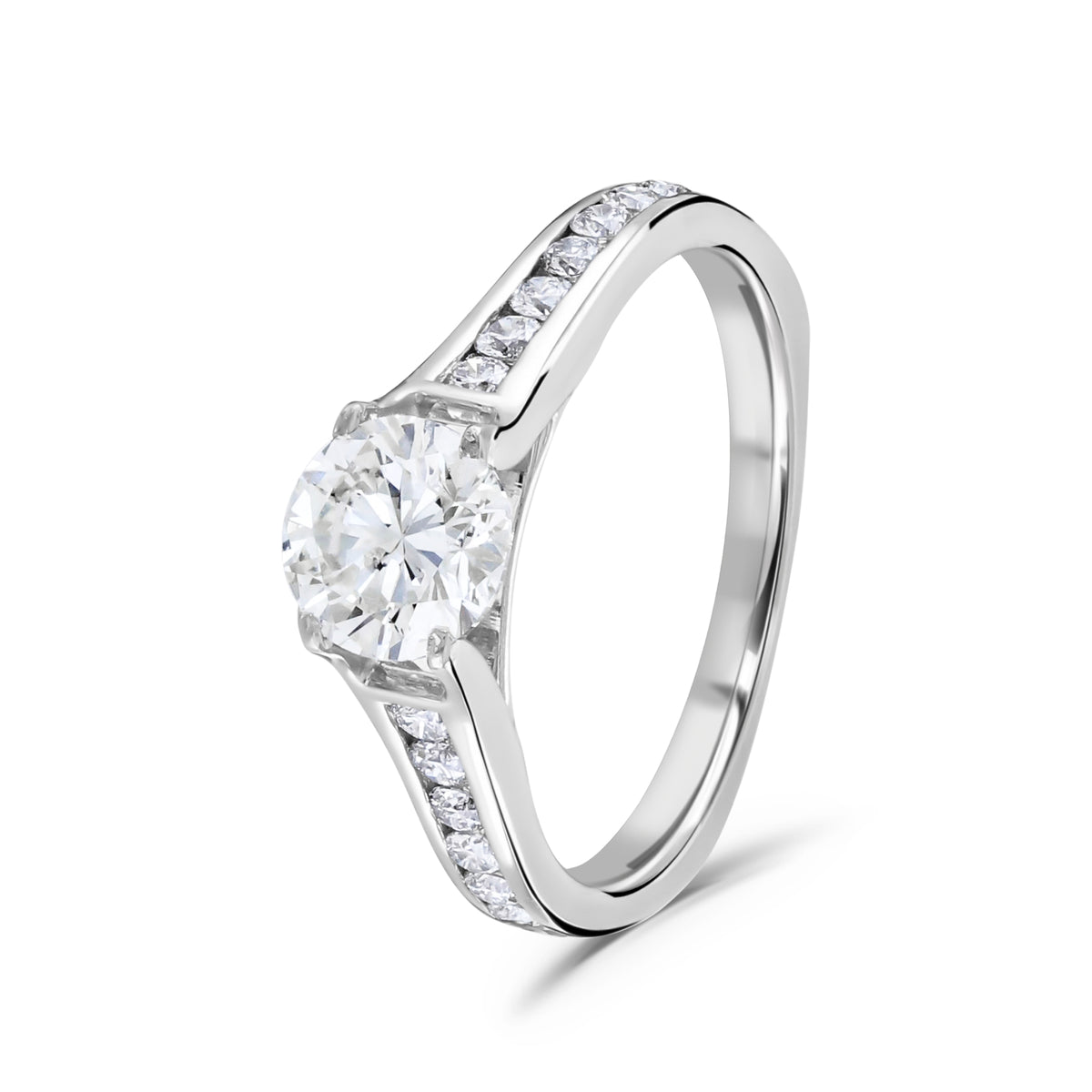 Ring - Round Brilliant Cut Diamond Channel Set Solitaire Ring