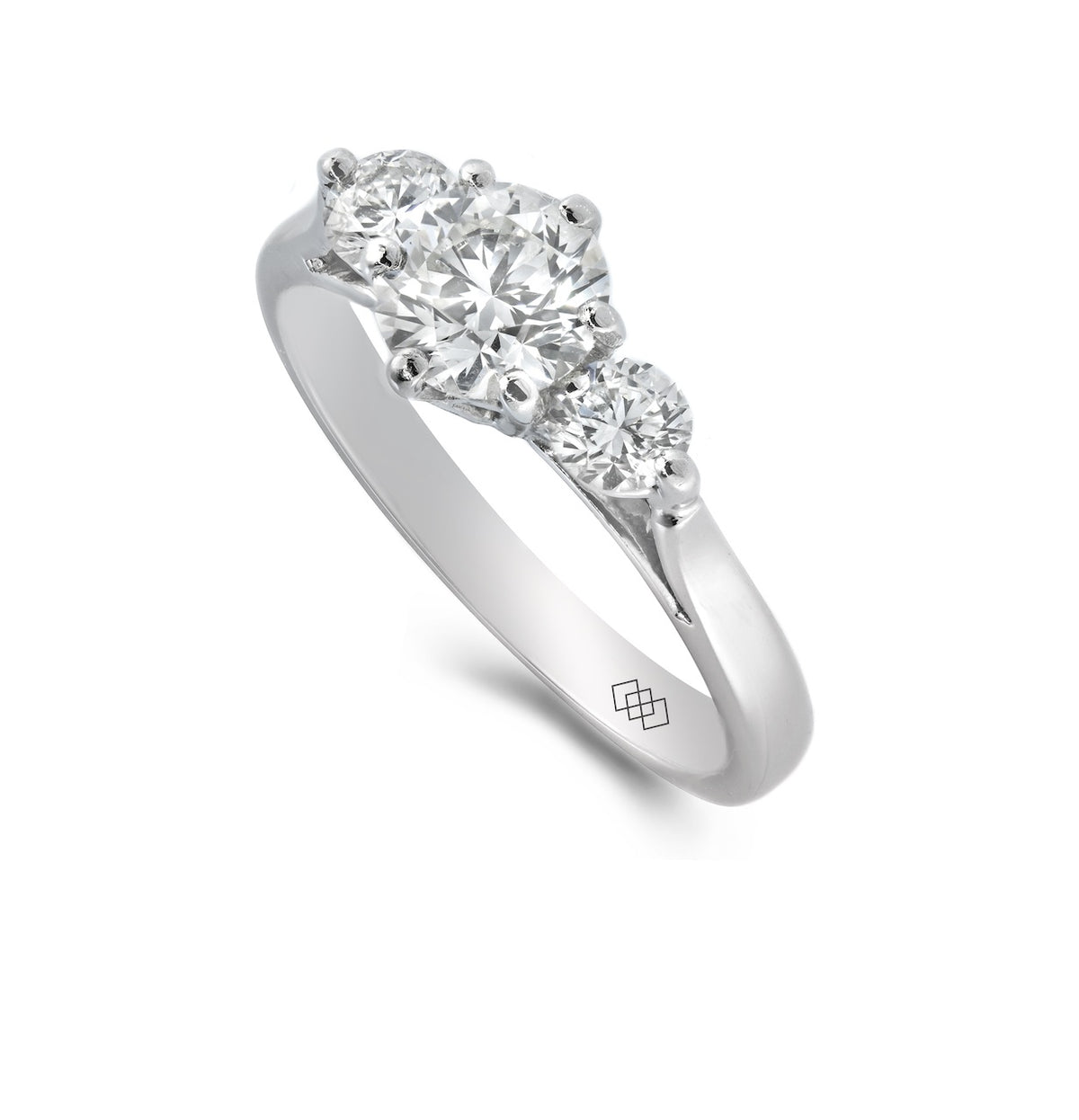 Ring - Round Brilliant Cut Diamond Trilogy Ring