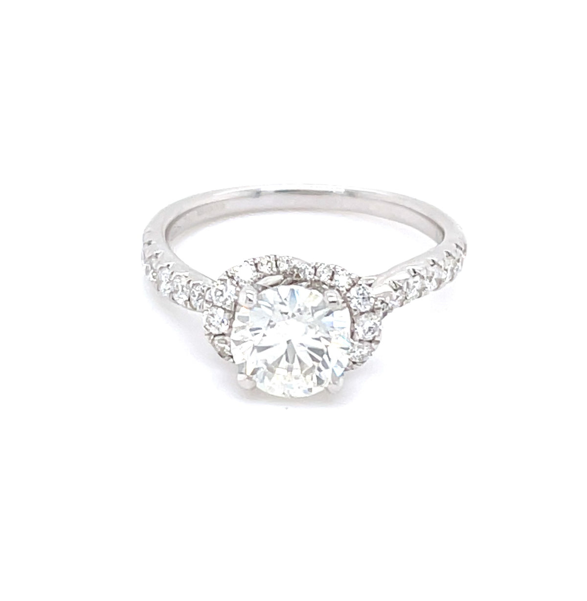 Ring - Round Brilliant Cut Diamond Micro Set Fancy Halo Ring