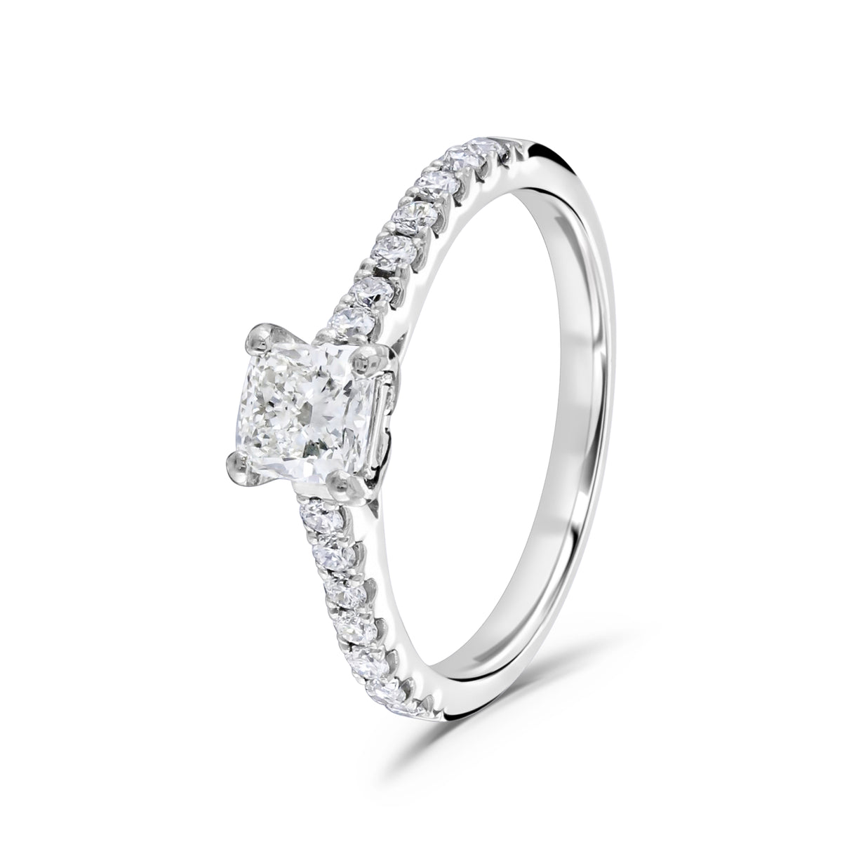 Ring - Cushion Cut Diamond Microset Solitaire Ring