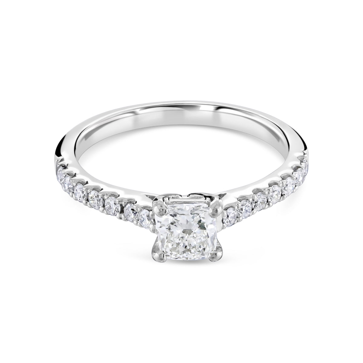 Ring - Cushion Cut Diamond Microset Solitaire Ring
