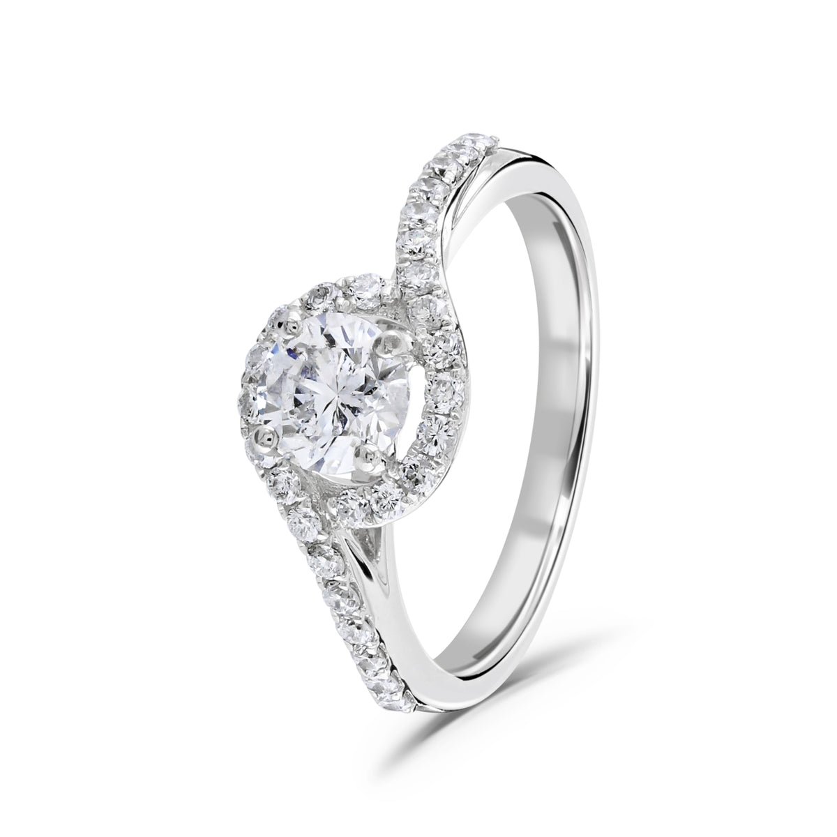 Ring - Round Brilliant Cut Diamond Micro Set Fancy Halo Ring
