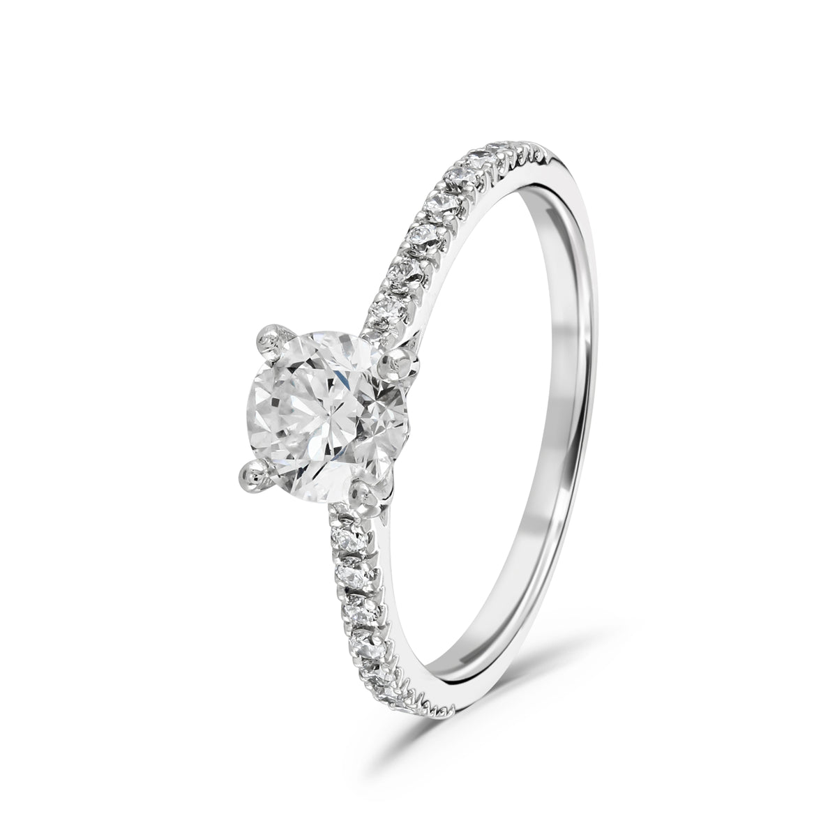 Ring - Round Brilliant Cut Diamond Micro Set Ring – Platform Jewellers