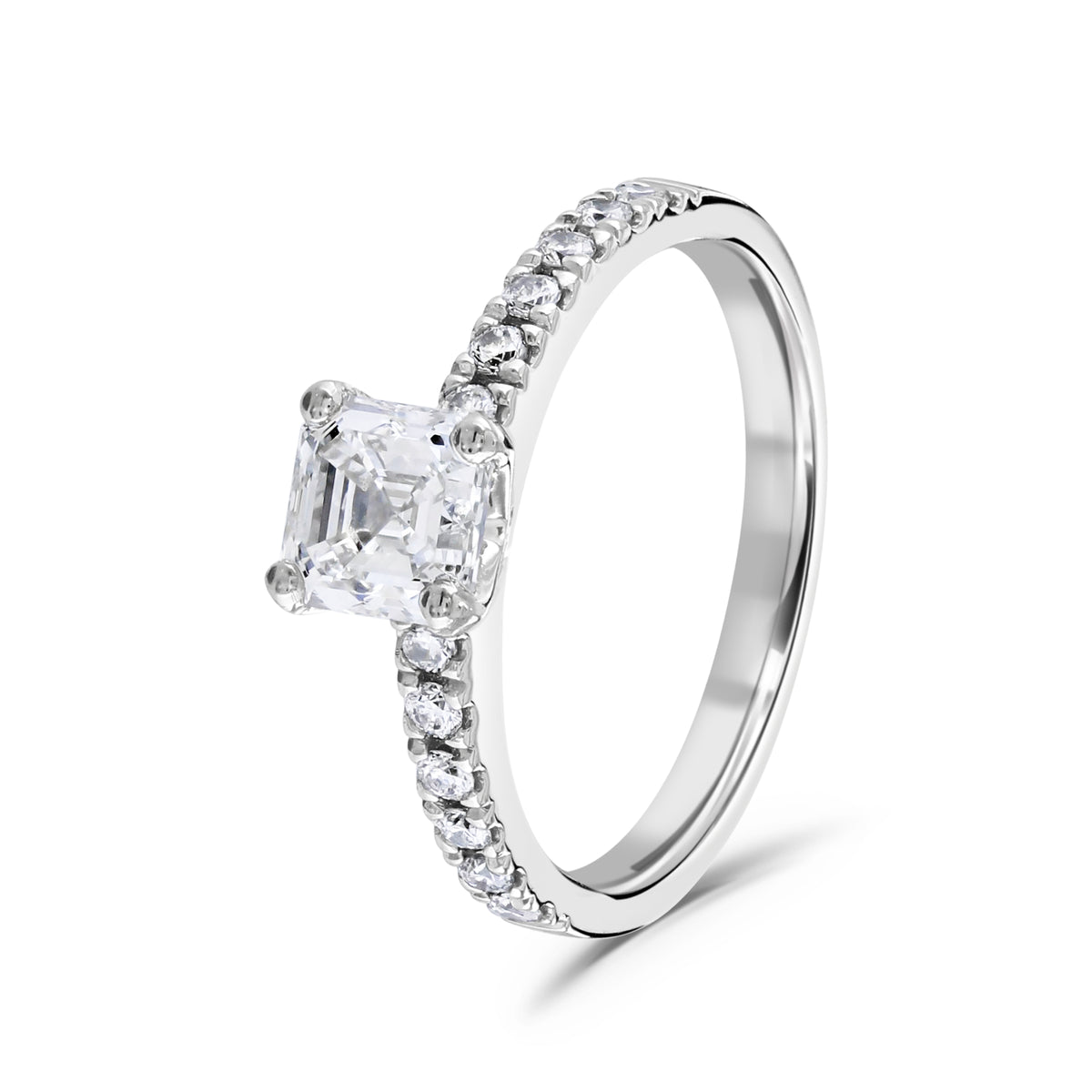 Ring - Asscher Cut Diamond Micro Set Solitaire Ring