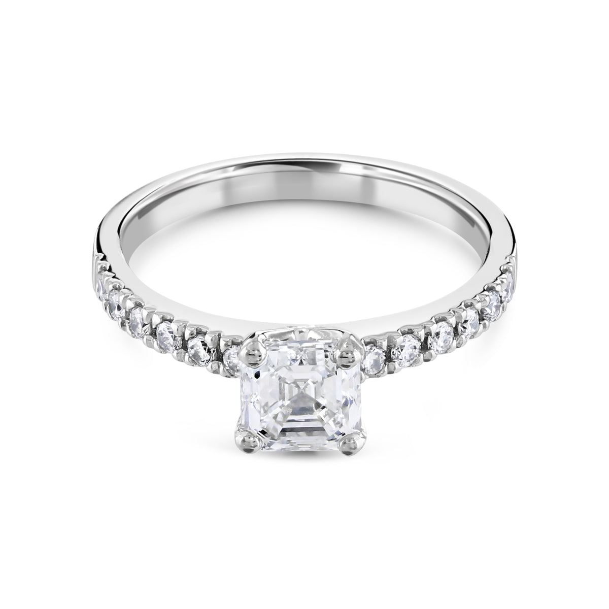 Ring - Asscher Cut Diamond Micro Set Solitaire Ring