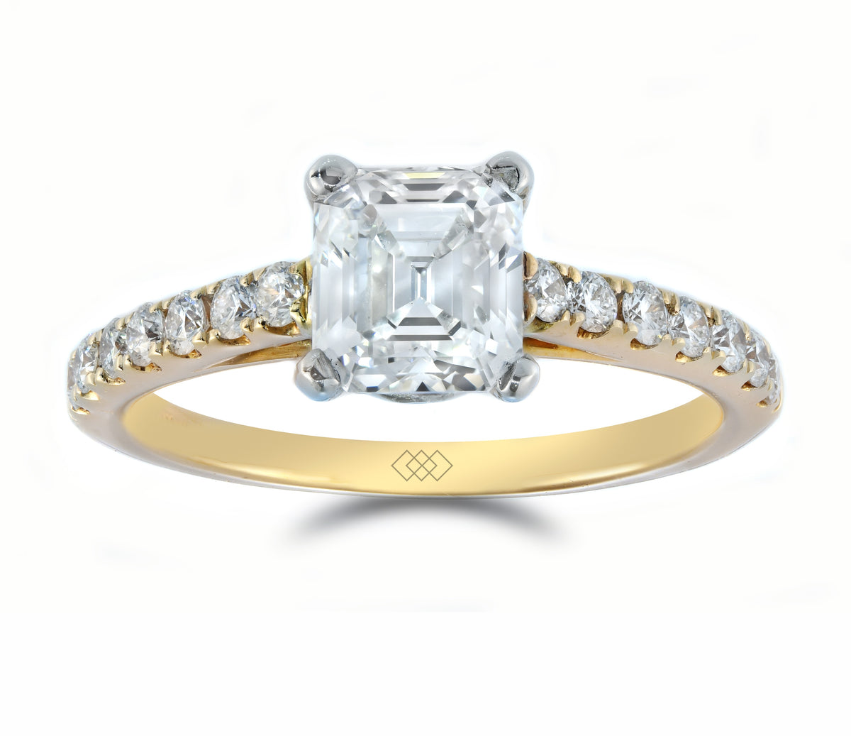 Ring - Emerald Cut Diamond Micro Set Solitaire Ring