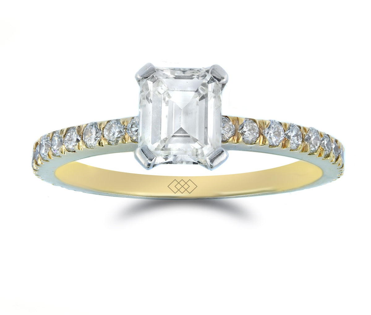 Ring - Emerald Cut Diamond Micro Set Solitaire Ring