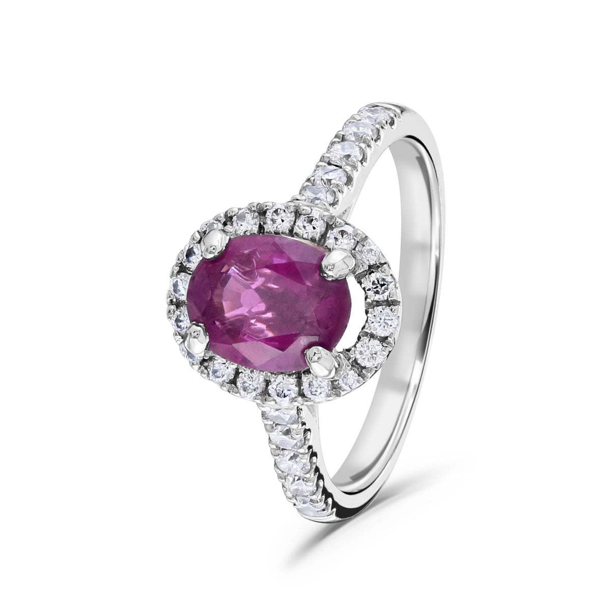 Ring - Oval Cut Pink Spinel Diamond Halo Ring – Platform Jewellers