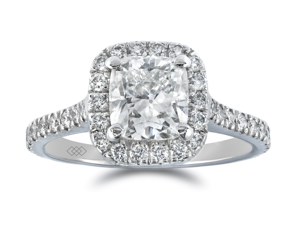 Ring - Cushion Cut Diamond Micro Set Halo Ring