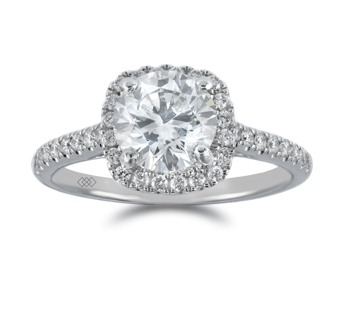 Ring - Round Brilliant Cut Diamond Micro Set Halo Ring