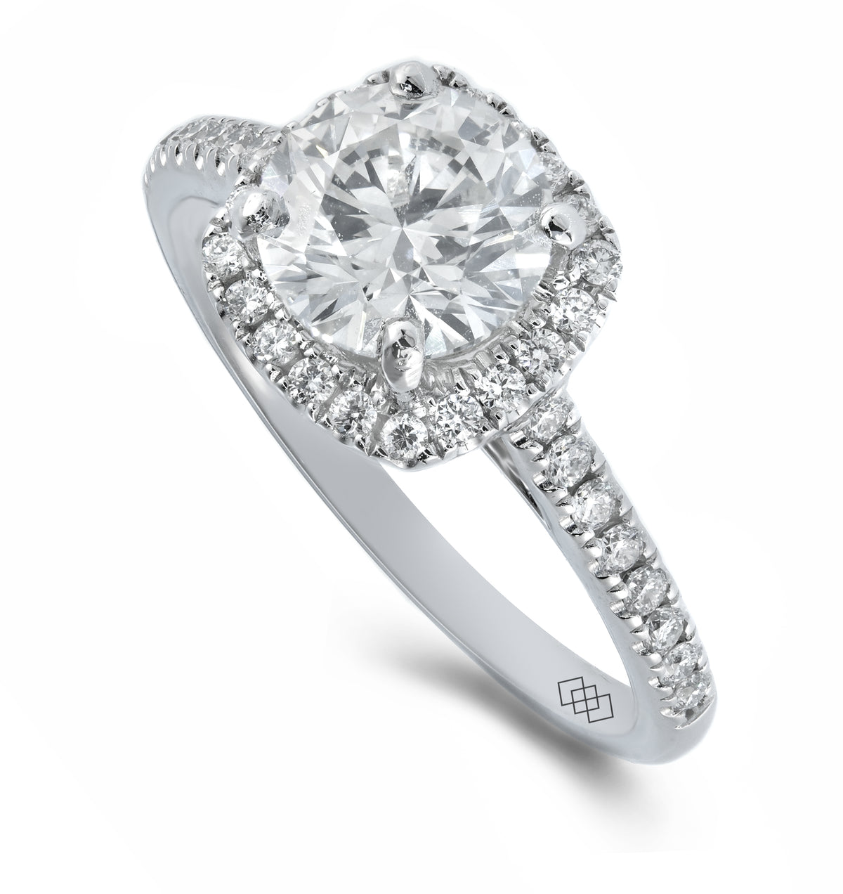 Ring - Round Brilliant Cut Diamond Micro Set Halo Ring