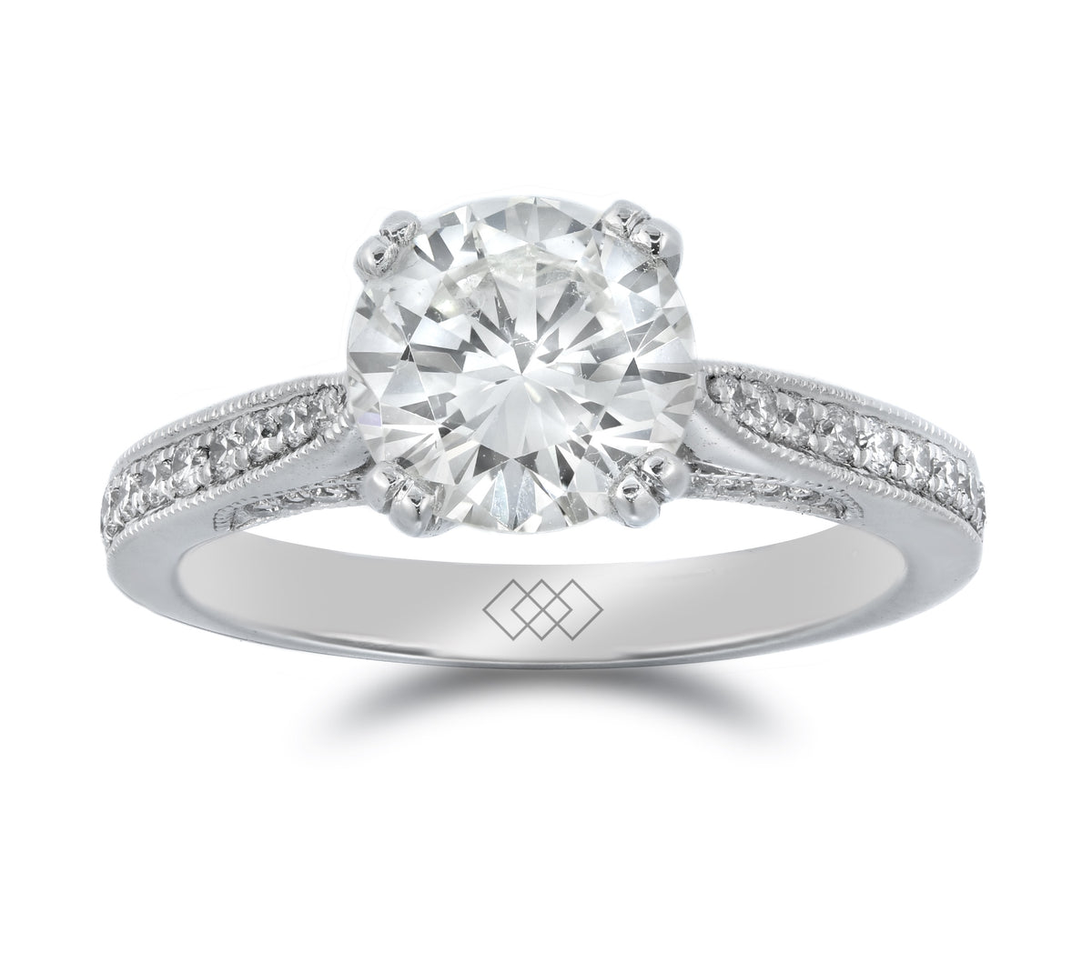 Ring - Round Brilliant Cut Diamond Grain Set Solitaire Ring