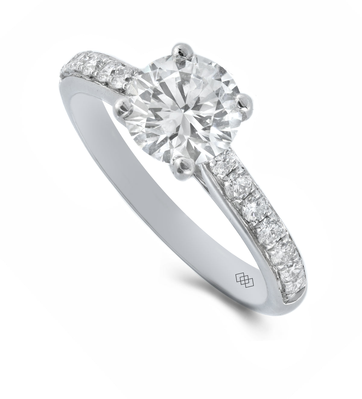 Ring - Round Brilliant Cut Diamond Grain Set Solitaire Ring