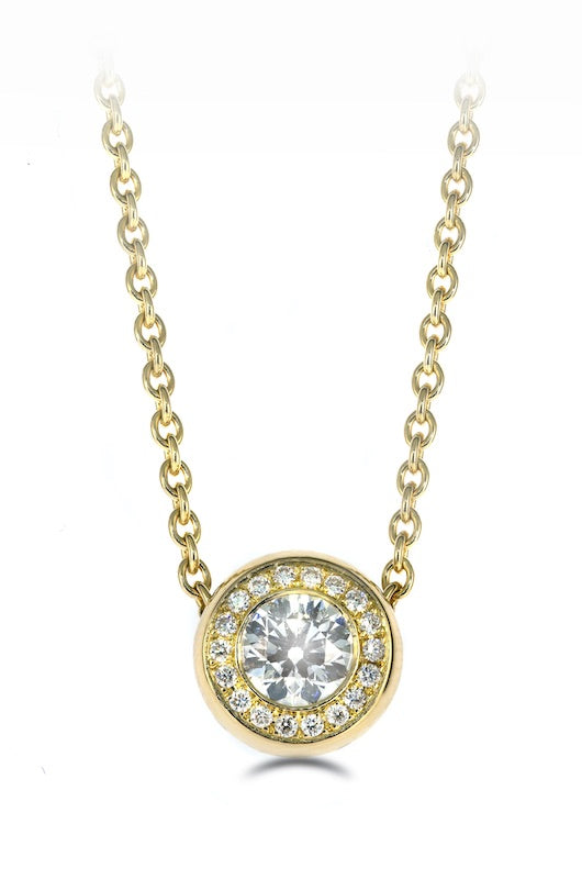 Rubover Diamond Halo Pendant