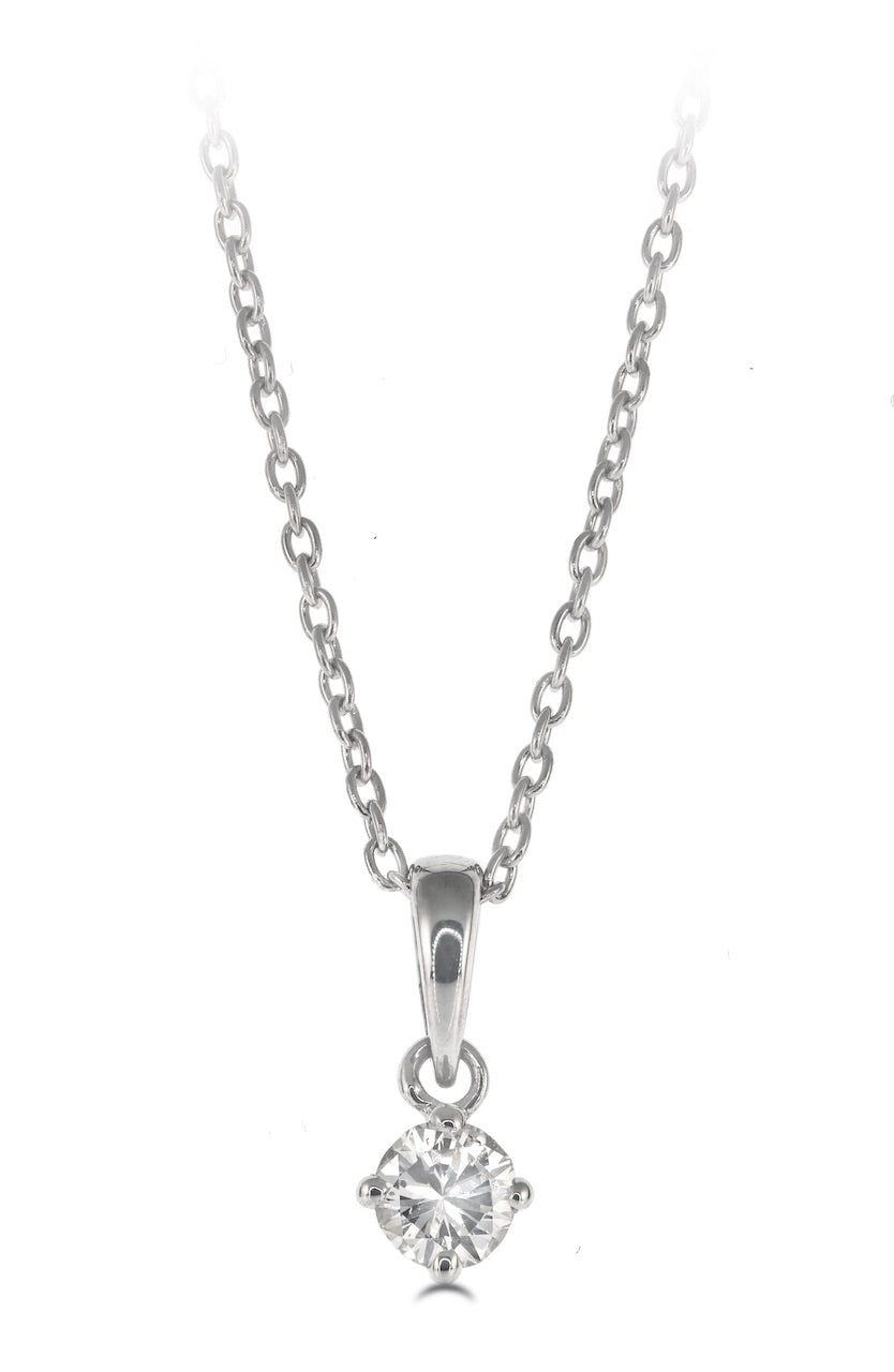 Pendant - Round Brilliant Cut Diamond Solitaire Pendant