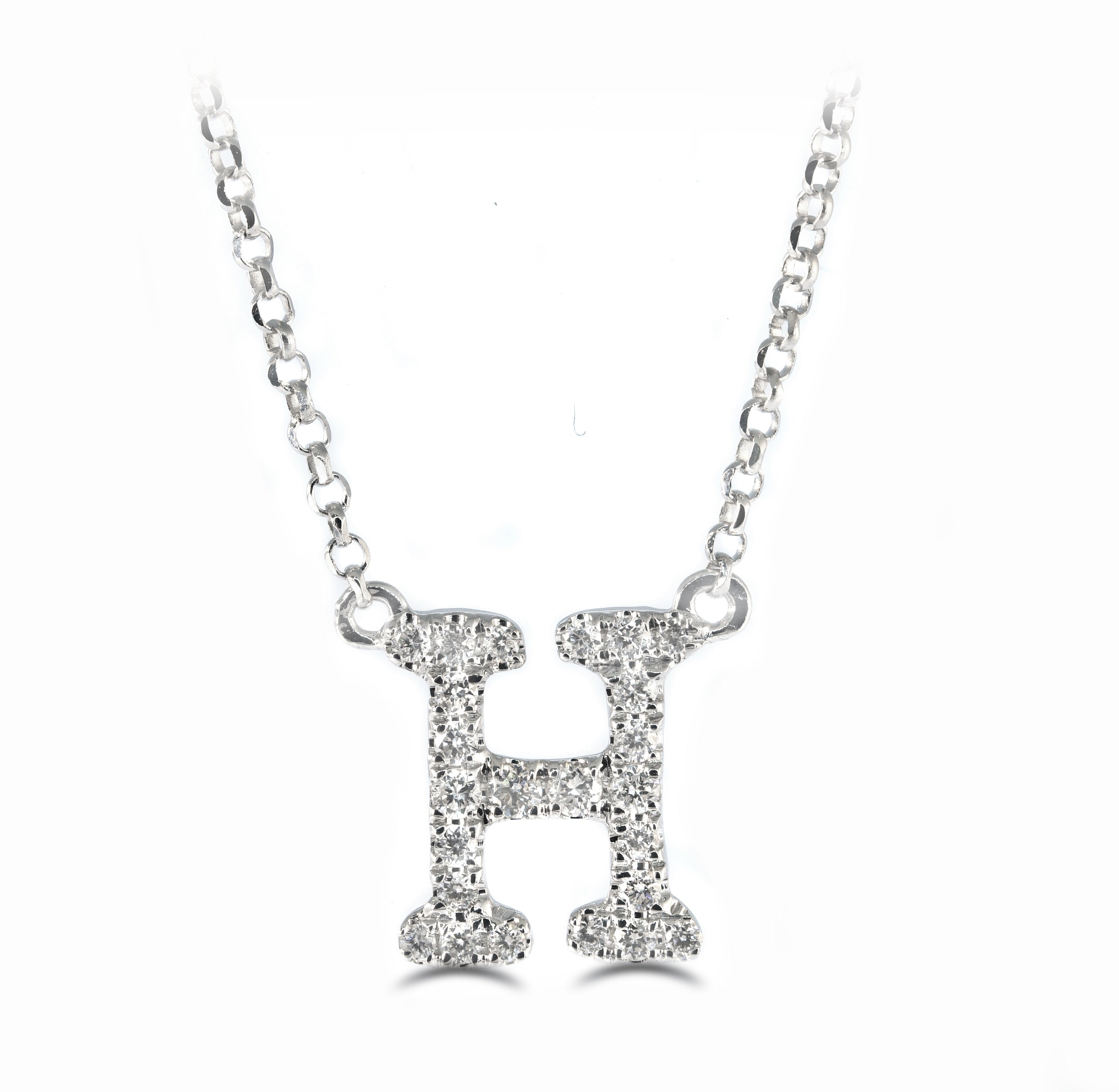 Pendant - Diamond Set Initial Necklace