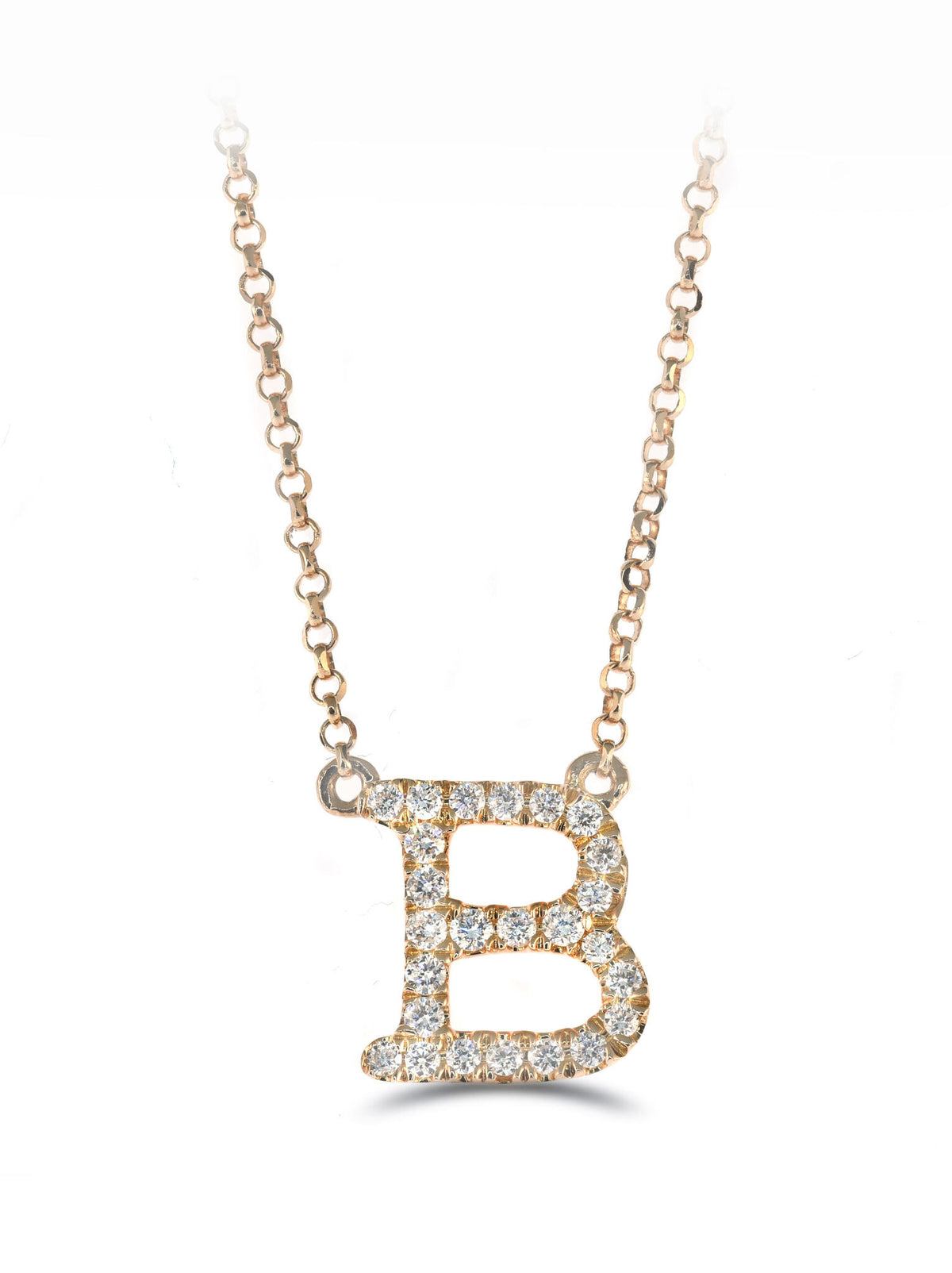 Pendant - Diamond Set Initial Necklace