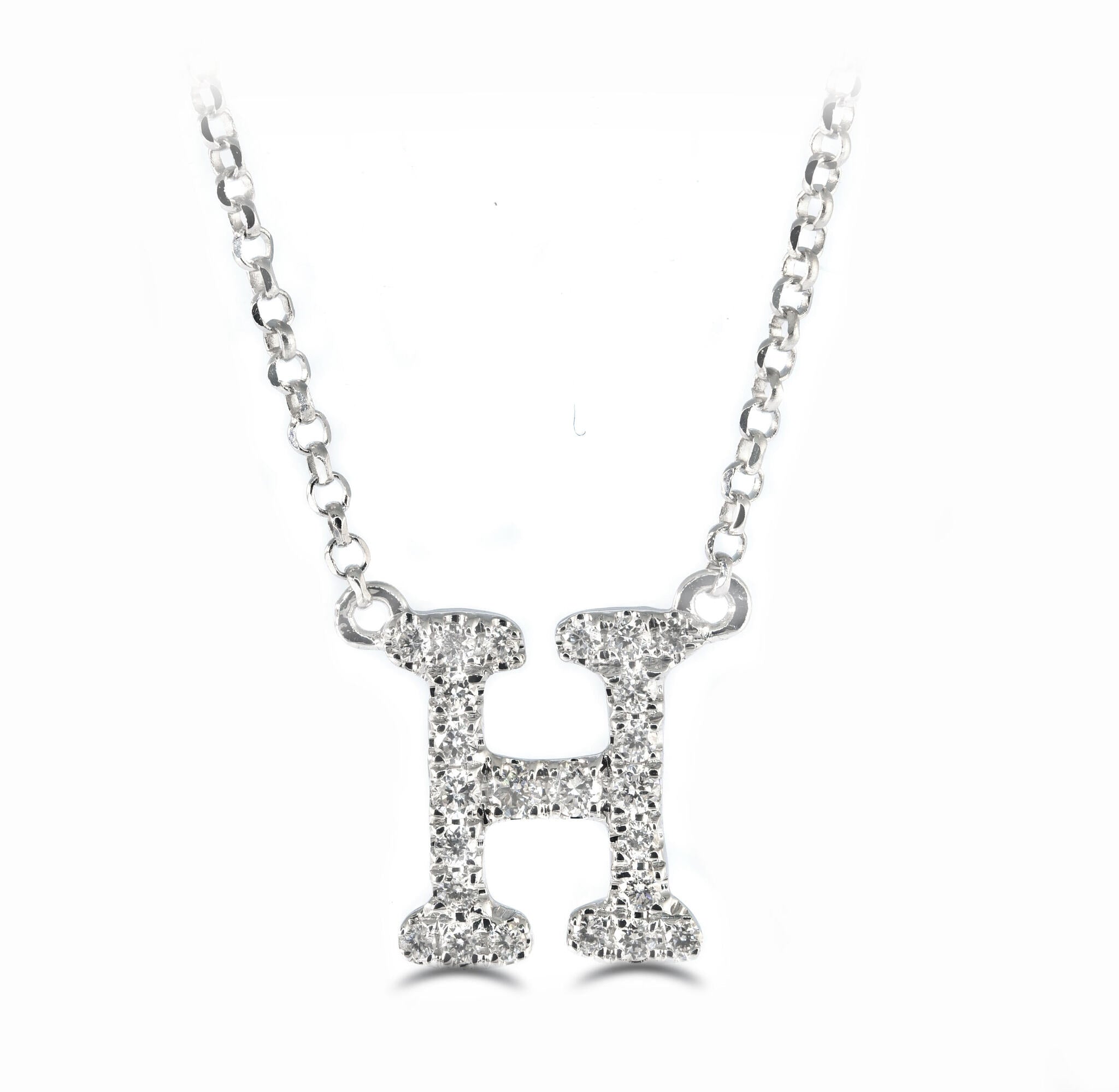 Diamond Set Initial Necklace